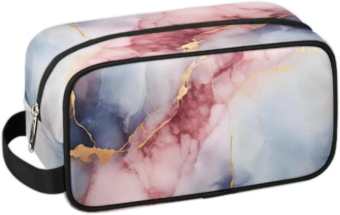 Travel Toiletry Bag for Women Men Classic Marble Themed Hanging Cosmetic Bag Waterproof Makeup Bag for Shaving Makeup Toothbrush & Travel Essentials
