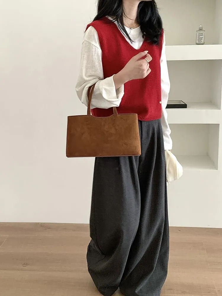 Trendy Hobo Bags Women Slouchy Suede Underarm Shoulder Crossbody Purses Satchel Bags Top-Handle Tote Handbags