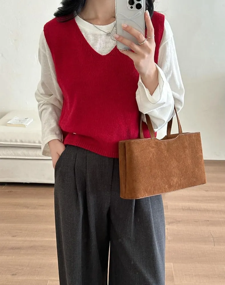 Trendy Hobo Bags Women Slouchy Suede Underarm Shoulder Crossbody Purses Satchel Bags Top-Handle Tote Handbags