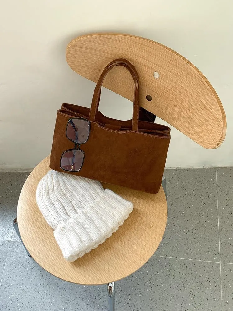 Trendy Hobo Bags Women Slouchy Suede Underarm Shoulder Crossbody Purses Satchel Bags Top-Handle Tote Handbags
