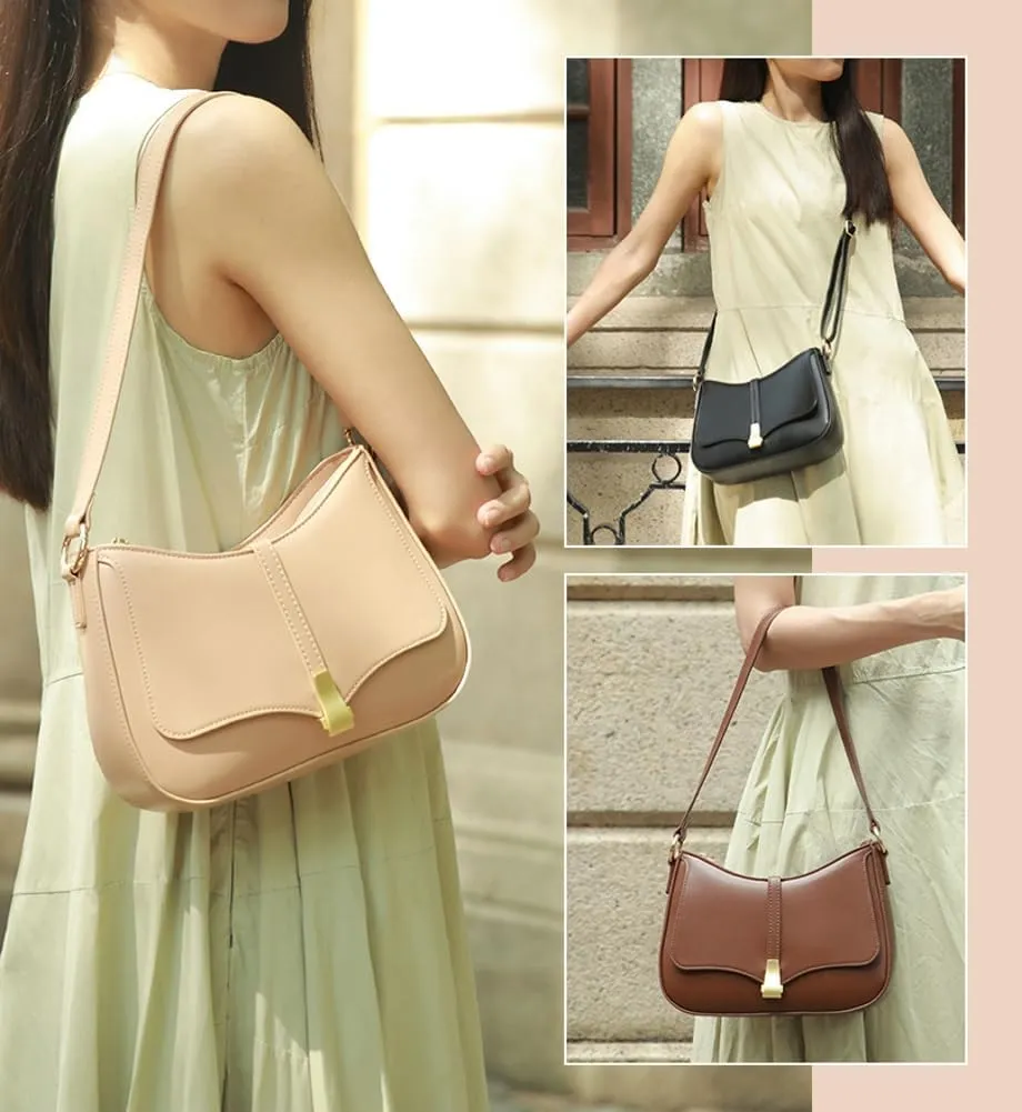 Trendy Shoulder Bag For Women Vegan Leather Handbag Womens Spring Versatile Satchel Work Purse Travel Crossbody Bags 2025