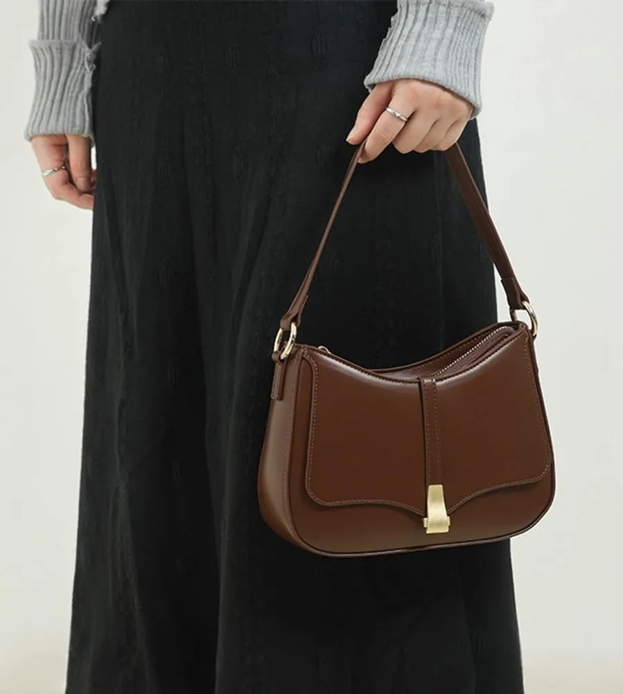 Trendy Shoulder Bag For Women Vegan Leather Handbag Womens Spring Versatile Satchel Work Purse Travel Crossbody Bags 2025