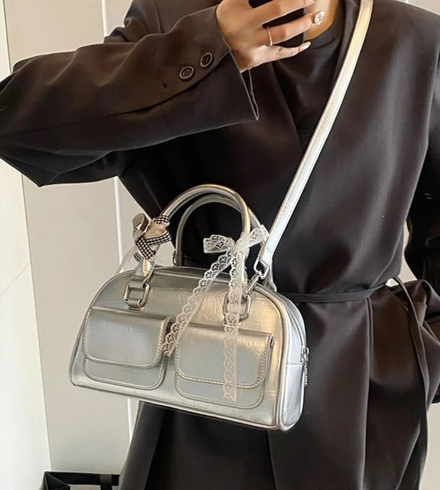 Trendy Shoulder Bag Hobo Purse For Women Vegan Leather Handbag with Bow-tie Womens Spring Versatile Satchel Purse Travel 2025