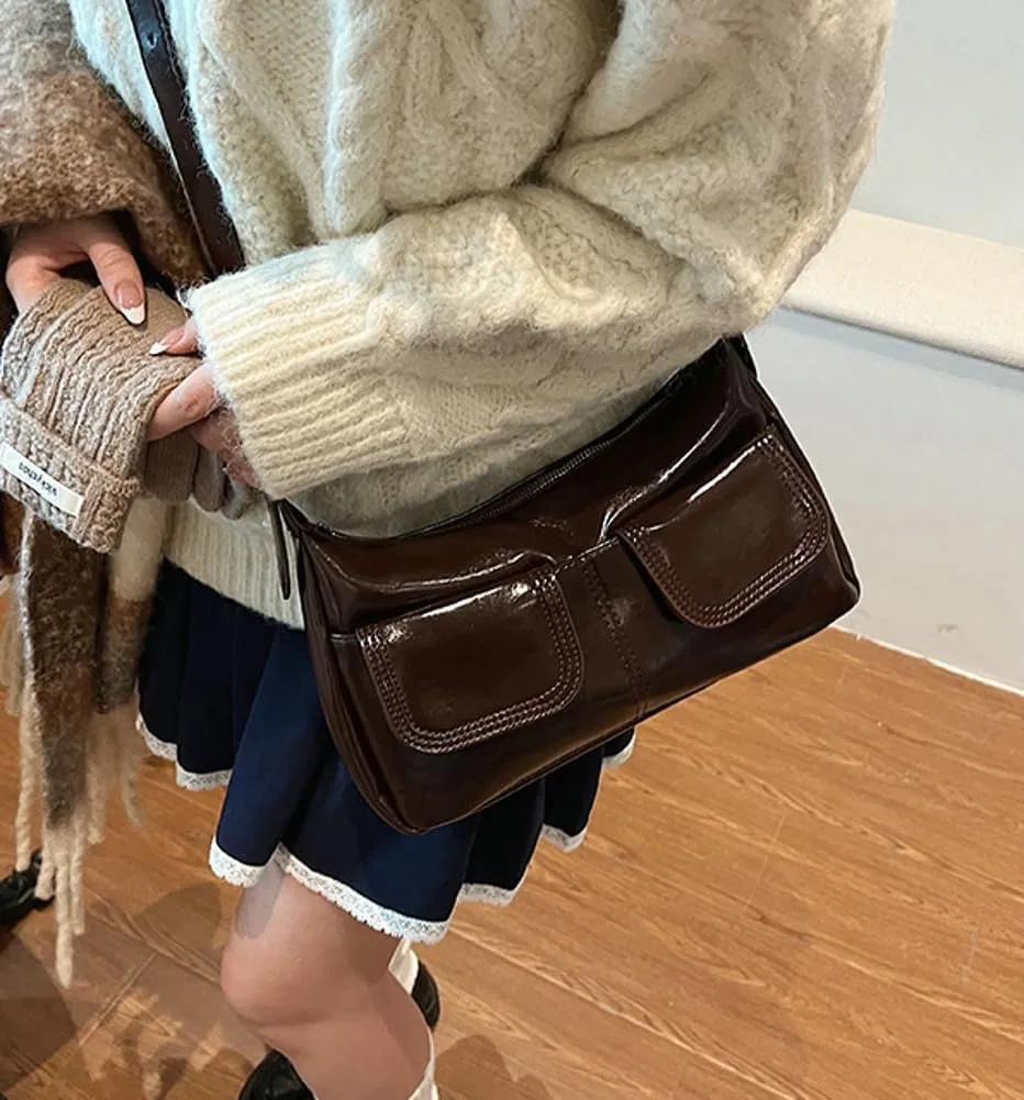 Trendy Shoulder Bag Vegan Leather Tote Purse For Women Commuter Handbag Womens Versatile Satchel Purse Crossbody Bags Y2K