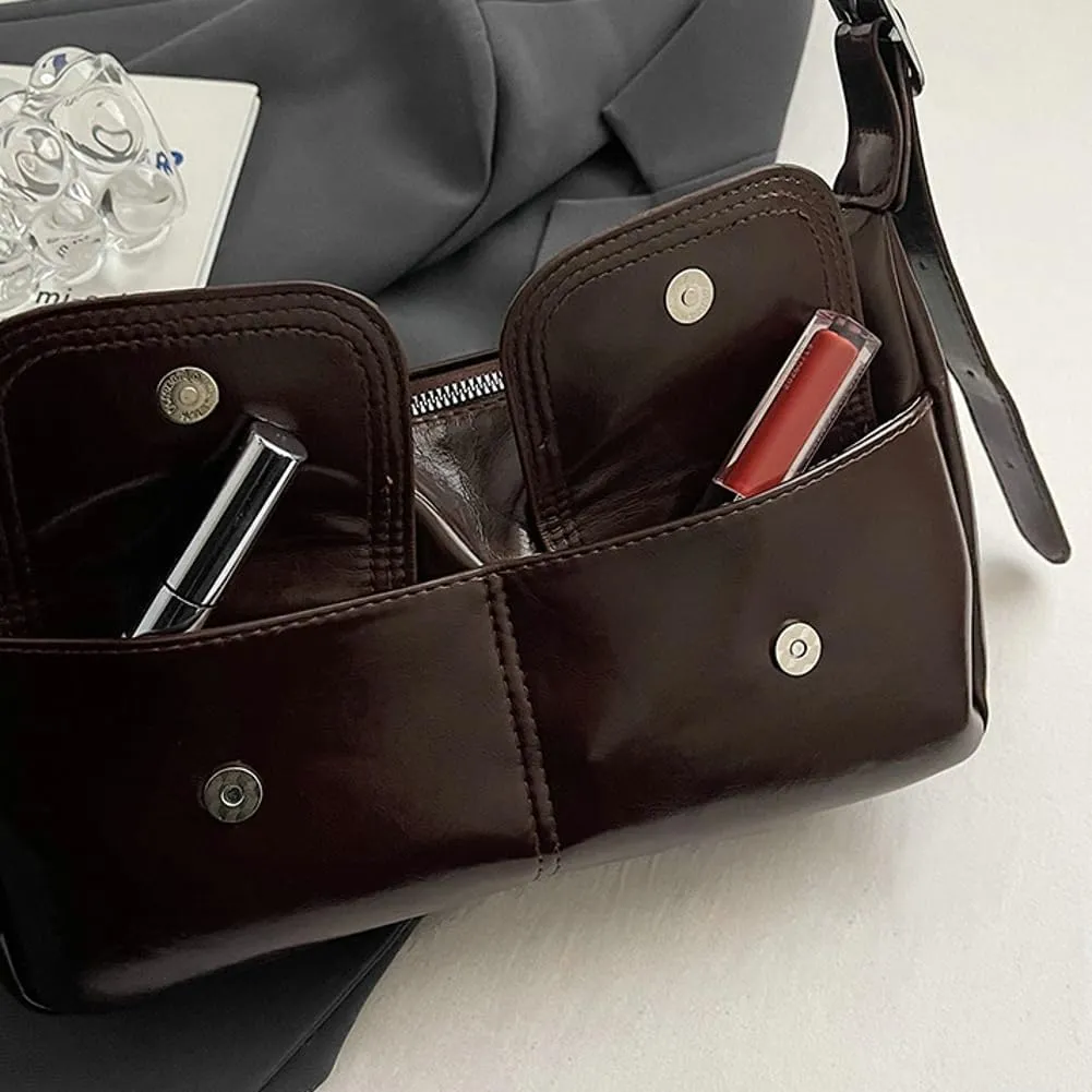 Trendy Shoulder Bag Vegan Leather Tote Purse For Women Commuter Handbag Womens Versatile Satchel Purse Crossbody Bags Y2K