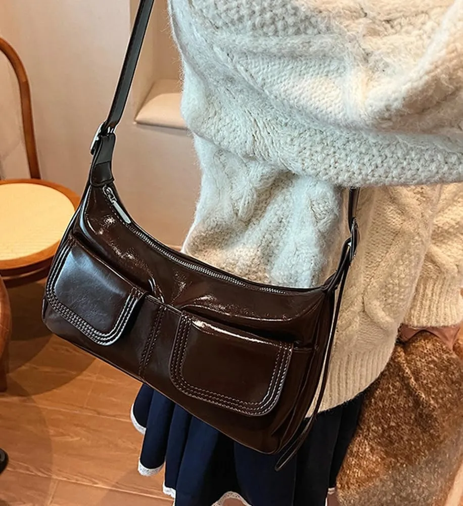 Trendy Shoulder Bag Vegan Leather Tote Purse For Women Commuter Handbag Womens Versatile Satchel Purse Crossbody Bags Y2K