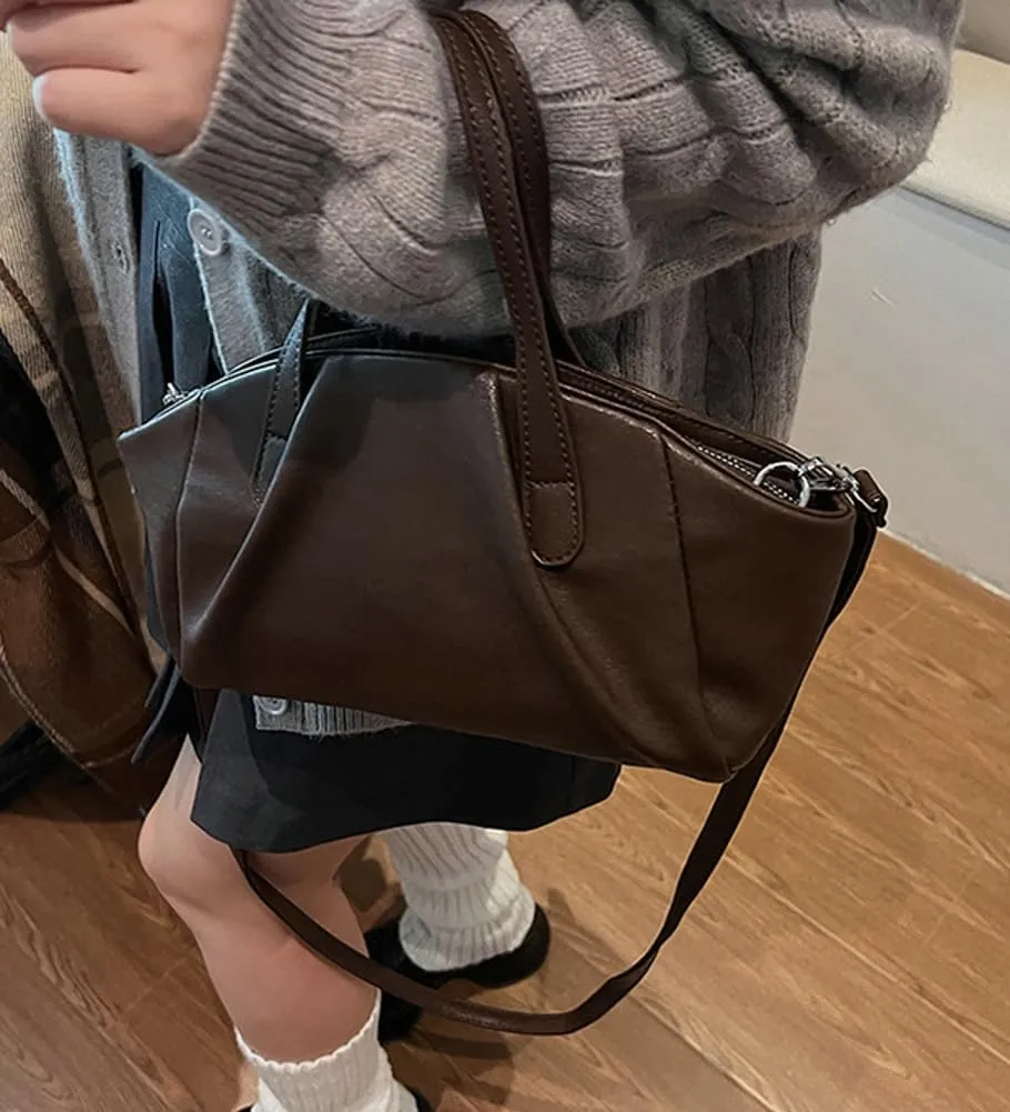 Trendy Shoulder Bag Vegan Leather Tote Purse For Women Commuter Handbag Womens Versatile Satchel Work Purse Crossbody Bags