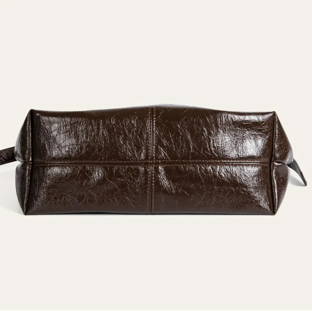 Trendy Shoulder Bag Vintage Leather Tote Purse For Women Commuter Underarm Handbag Womens Versatile Dumpling Bags 2025