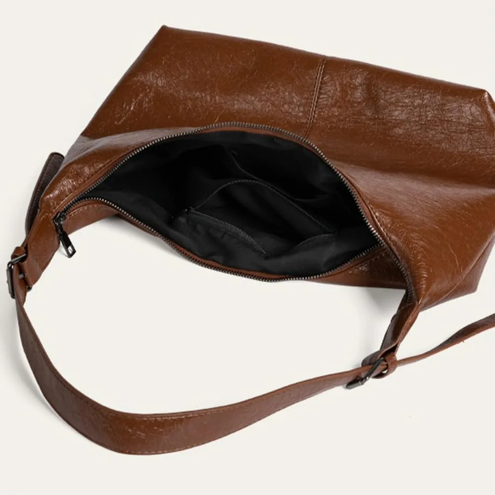 Trendy Shoulder Bag Vintage Leather Tote Purse For Women Commuter Underarm Handbag Womens Versatile Dumpling Bags 2025