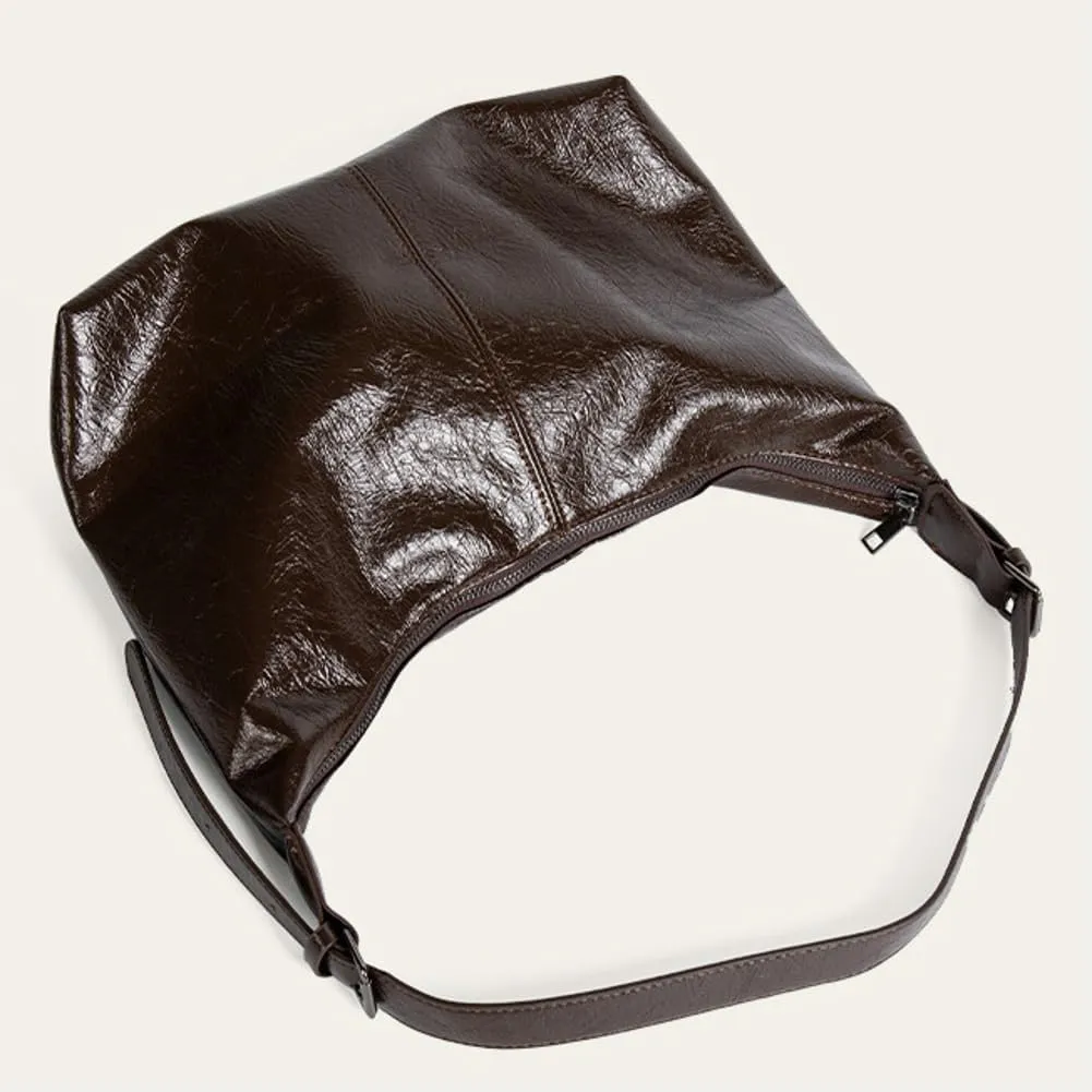 Trendy Shoulder Bag Vintage Leather Tote Purse For Women Commuter Underarm Handbag Womens Versatile Dumpling Bags 2025