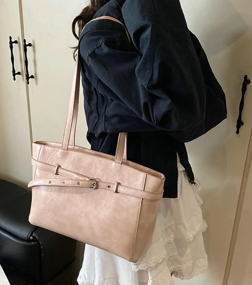 Trendy Shoulder Bag Work Purse For Women Vegan Leather Small Tote Handbag Womens Summer Versatile Satchel Purse Travel 2025