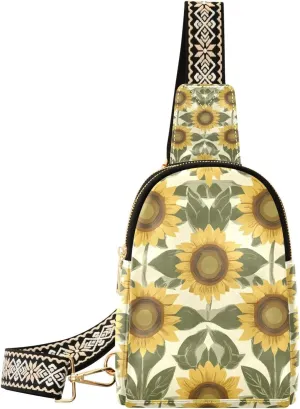 Trendy Sunflower Olive Green and Sand bags for women leather fanny pack crossbody bags for hiking