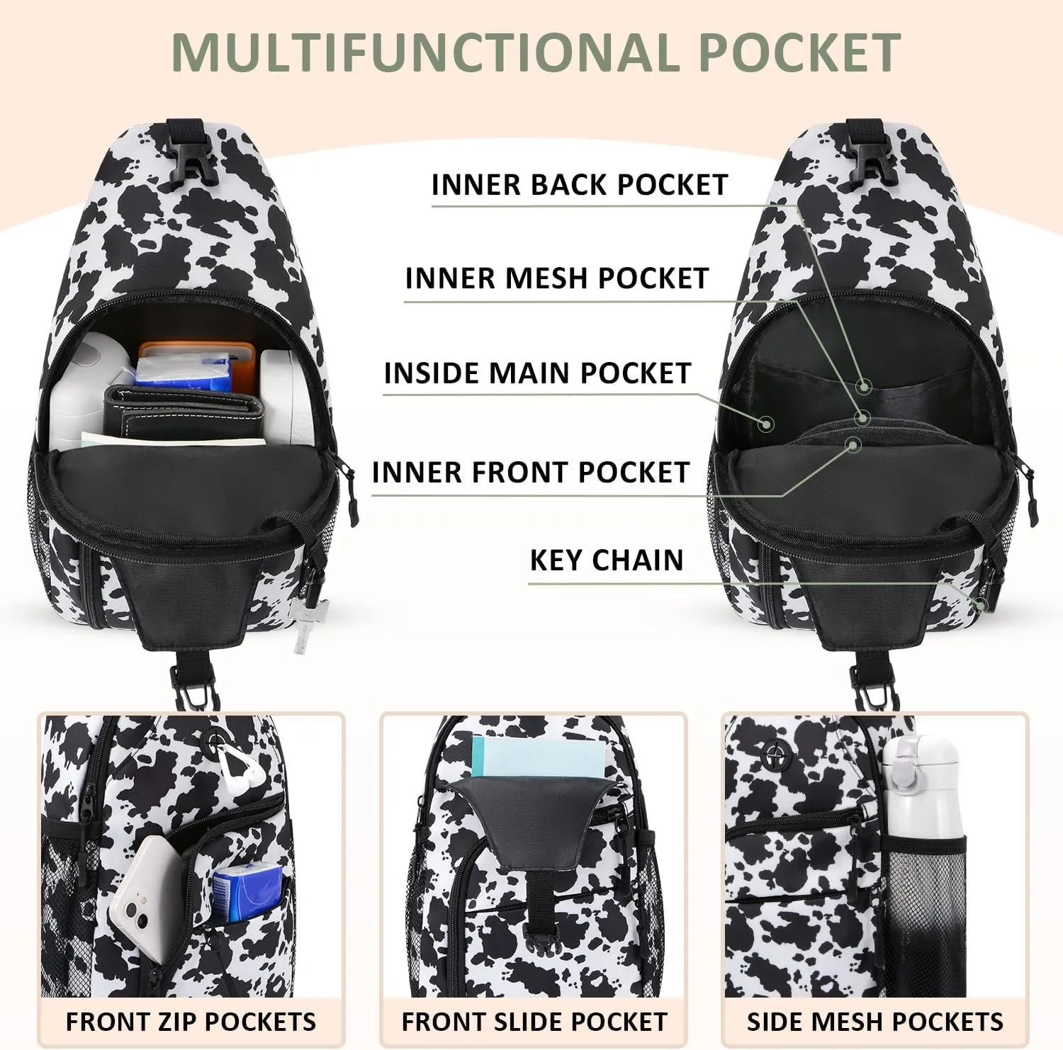 Tuwubi Crossbody Bags for Women Trendy,Sling Bag for Men with Adjustable Shoulder,Travel Essentials Backpack for Traveling