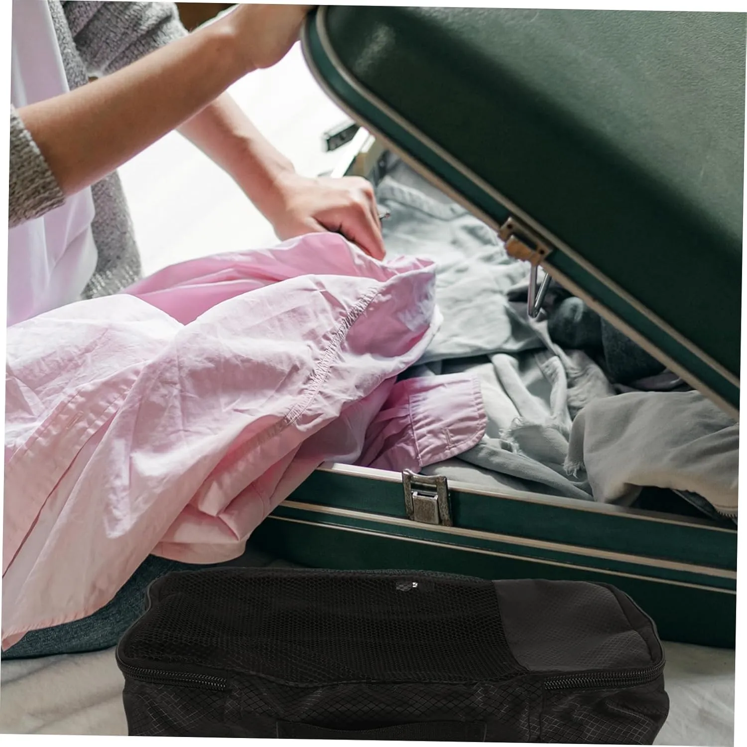 VANZACK Luggage Packing Cube Bag Suitcase Organizer Travel Cubes for Packing Mesh Pouch Travel Accessories