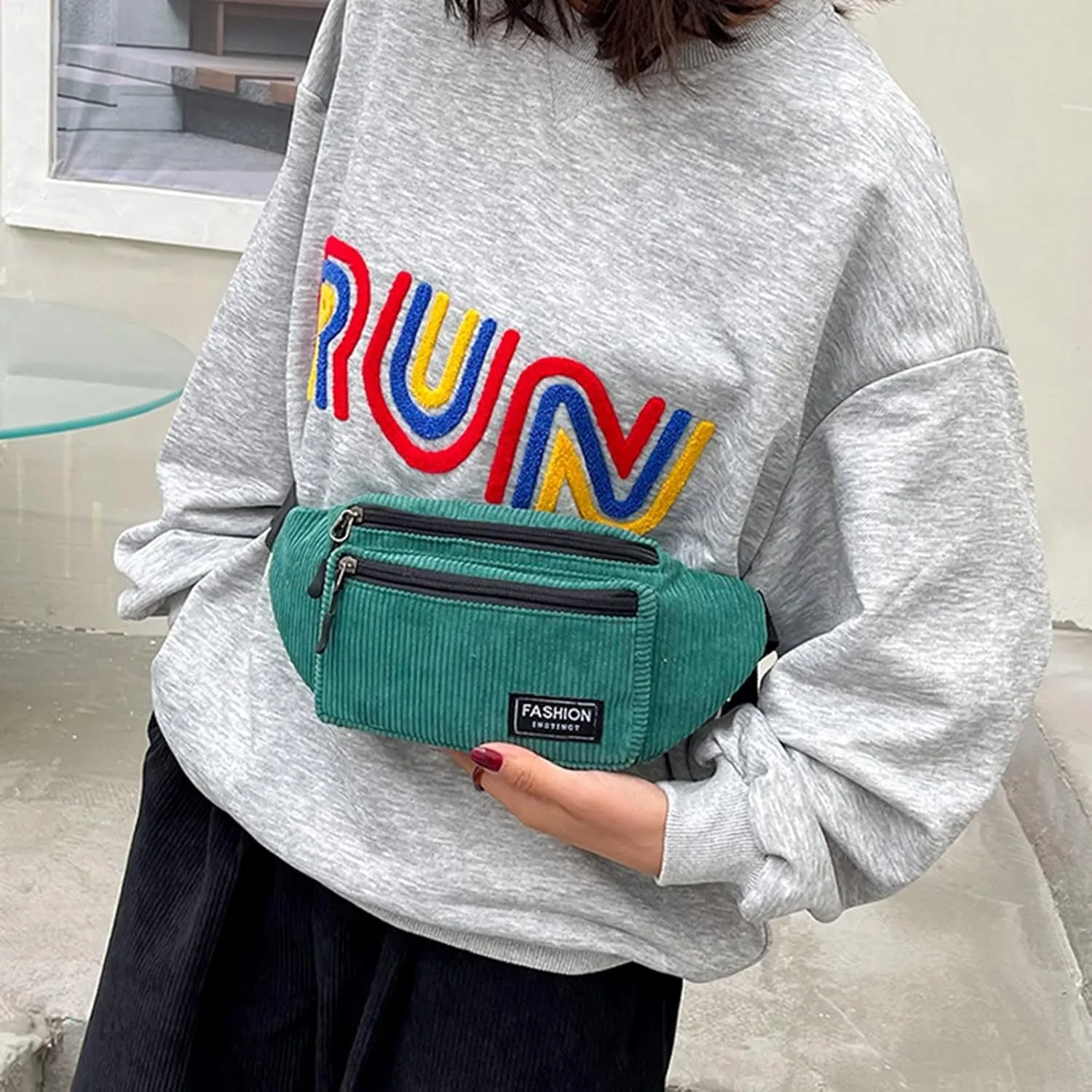 Vegan Leather Small Crossbody Bag for Women Chest Bags Sling Purses for Travel Shopping Sports Backpack(Green)
