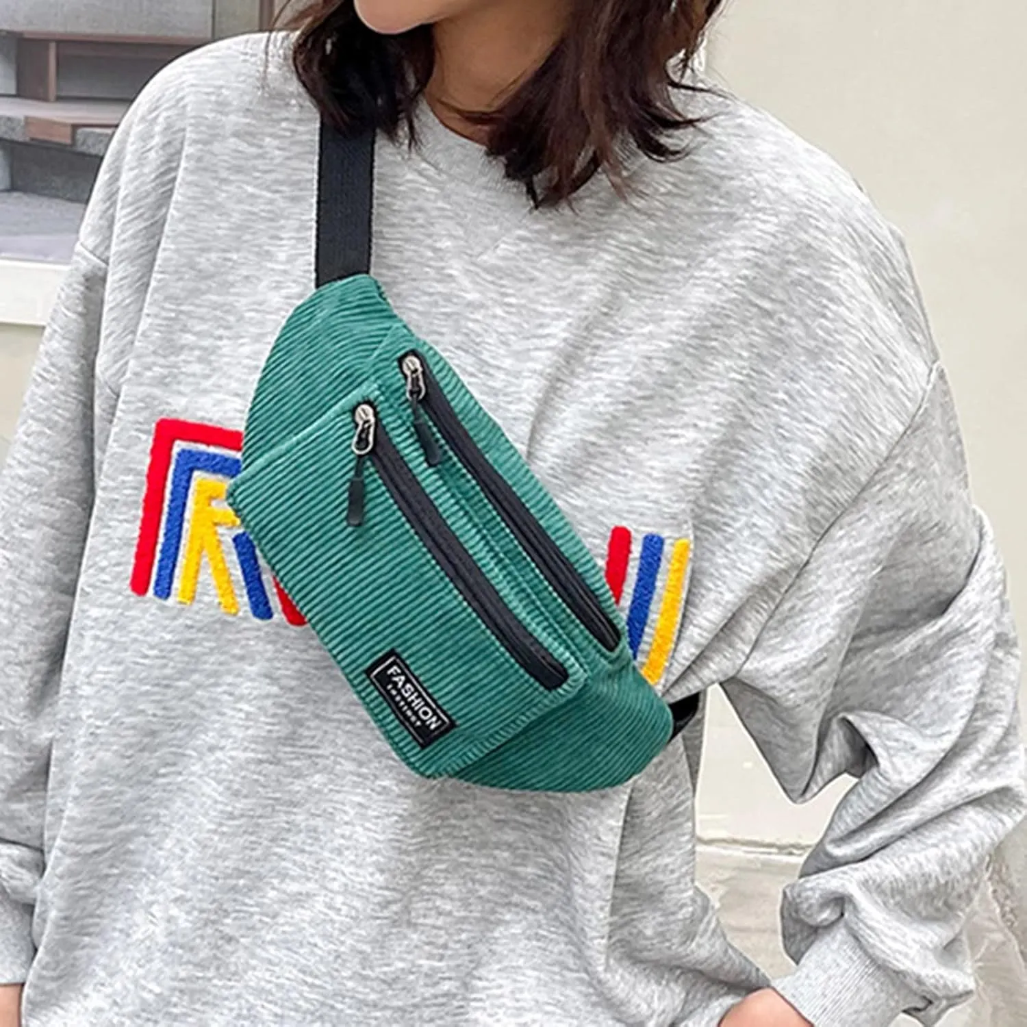 Vegan Leather Small Crossbody Bag for Women Chest Bags Sling Purses for Travel Shopping Sports Backpack(Green)
