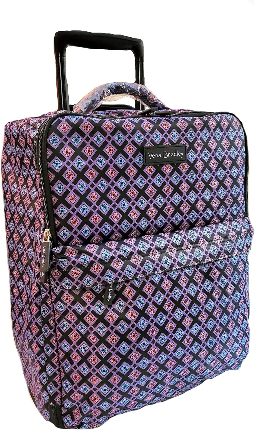 Vera Bradley Small Foldable Rolling Luggage Diamond Foulard