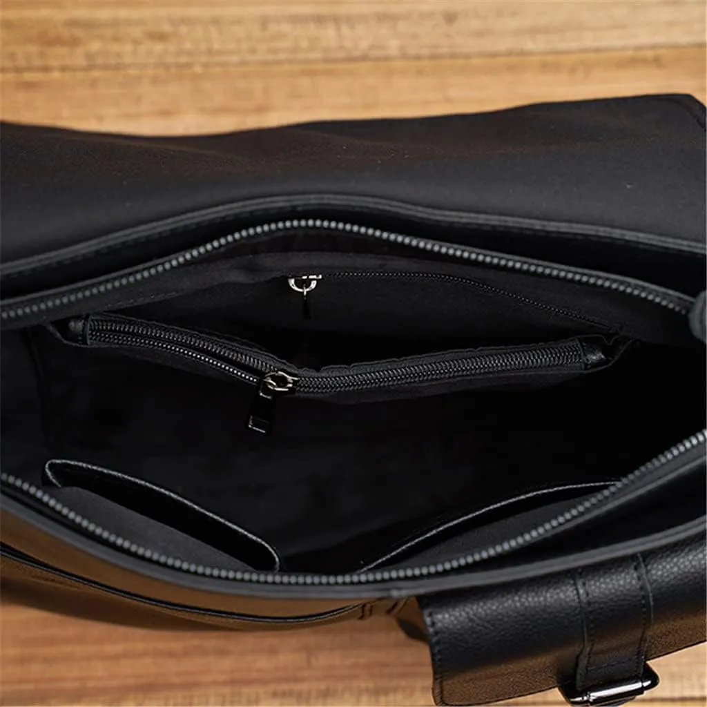 Vintage Crossbody Bag Genuine Leather Men's Shoulder Classic Messenger Man Small Bags 7.9 Inch