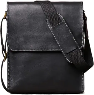 Vintage Crossbody Bag Genuine Leather Men's Shoulder Classic Messenger Man Small Bags 7.9 Inch