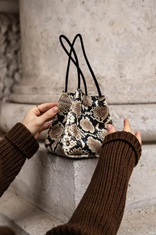 Vintage Snakeskin Bucket Bag