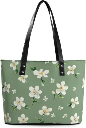 Vintage Style Flowers Leather Lady's Handbag Crossbody Purse for Women Ladies Soft Shoulder Bag Medium Roomy Handbag Fashion Tote Top Handle Satchel
