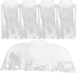 Wakauto 5pcs Garment Bags Dustproof Clothes Covers for Storage Lightweight and Washable Hanging Pouches for Winter Jackets and Home Organization Material