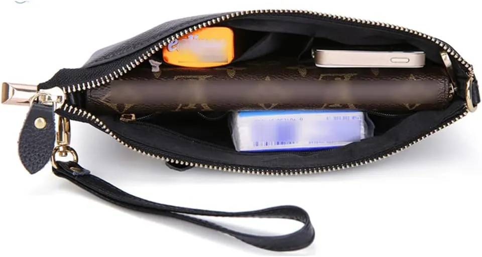 Women Crossbody Purse Satchel Leather Clutch Evening Bag Classic Wriststrap Bags Coin Wallet