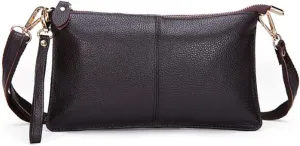 Women Crossbody Purse Satchel Leather Clutch Evening Bag Classic Wriststrap Bags Coin Wallet