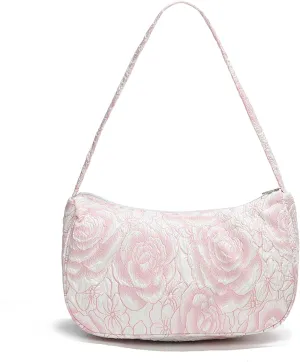 Women Shoulder Handbags Trendy Small Crossbody Bags Prints Hobo Bags with Zipper Crescent Purse For Ladies