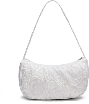 Women Shoulder Handbags Trendy Small Crossbody Bags Prints Hobo Bags with Zipper Crescent Purse For Ladies
