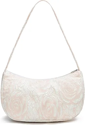 Women Shoulder Handbags Trendy Small Crossbody Bags Prints Hobo Bags with Zipper Crescent Purse For Ladies