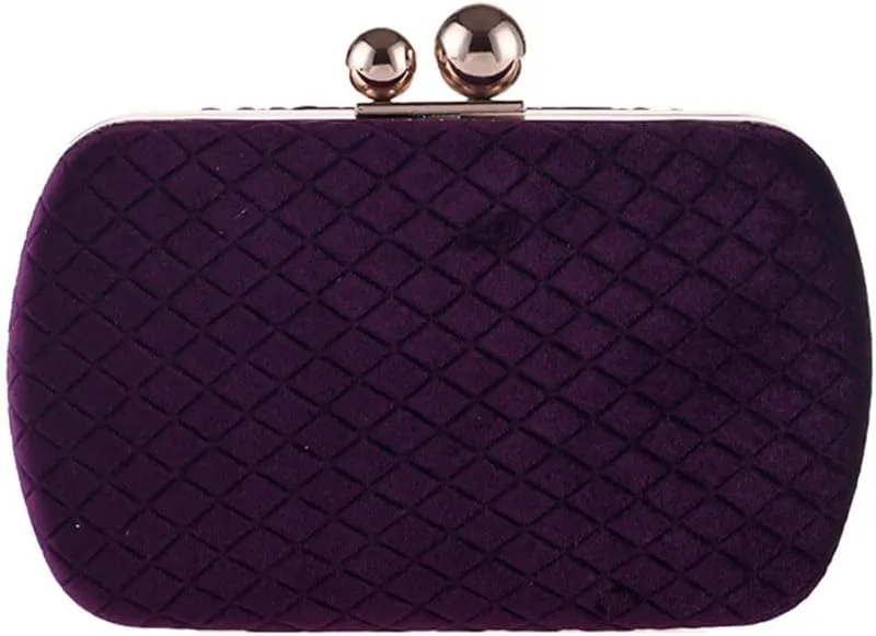 Women's Classic Autumn Winter Velvet Rhinestone Evening Bag Clutch Banquet Bag Chain Cross Clutch