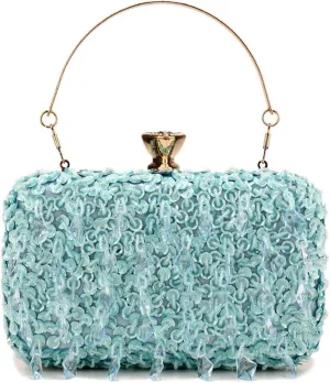 Women's Classic Clutch Banquet Evening Bag Glitter Sequin Crossbody Shoulder Bag Sparkly Purse for Prom Wedding Party