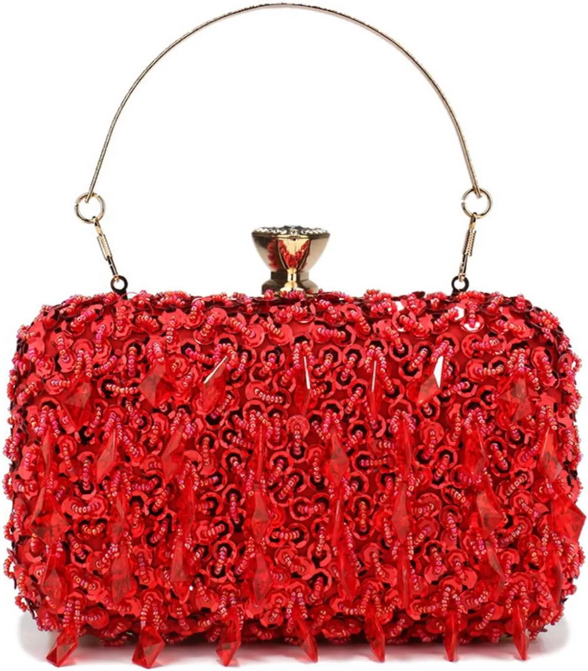 Women's Classic Clutch Banquet Evening Bag Glitter Sequin Crossbody Shoulder Bag Sparkly Purse for Prom Wedding Party