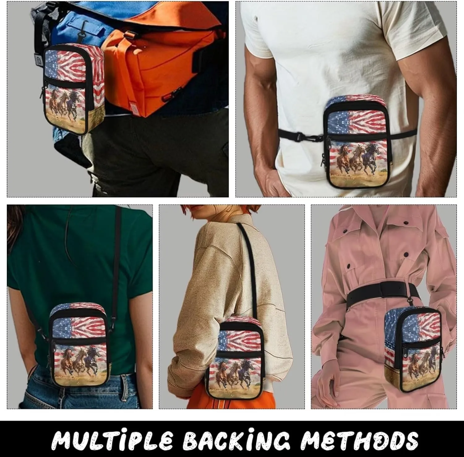 Womens Crossbody Bags Trendy Sling Bag Small Men Shoulder Bag Classic Travel Fanny Packs for Running, Hiking