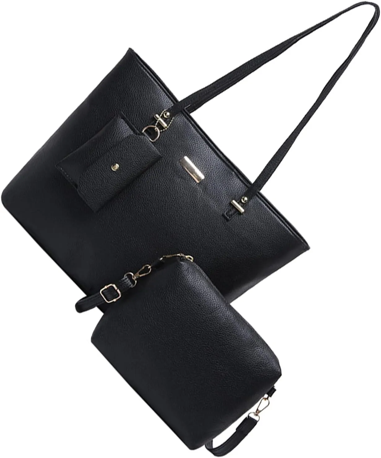 Women's Fashion Handbags Set 3pcs Shoulder Bags Large Capacity Satchel Top Handle Purse PU Leather Crossbody Bags