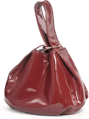 Women's Glossy Clutch Patent Vegan Leather Hobo Top Handle Bag Small Tote