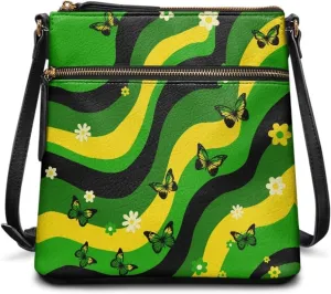 Women's Leather Shoulder Bag Soft Ladies Crossbody Bags with Multiple Pockets Fashion Handbags Zip Sling Purses