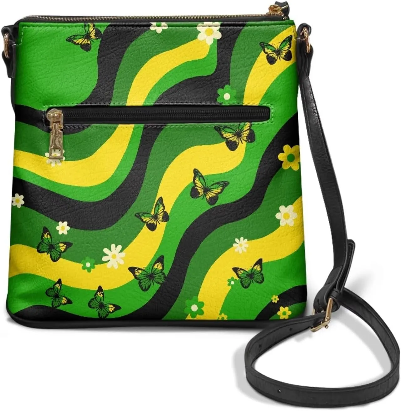 Women's Leather Shoulder Bag Soft Ladies Crossbody Bags with Multiple Pockets Fashion Handbags Zip Sling Purses