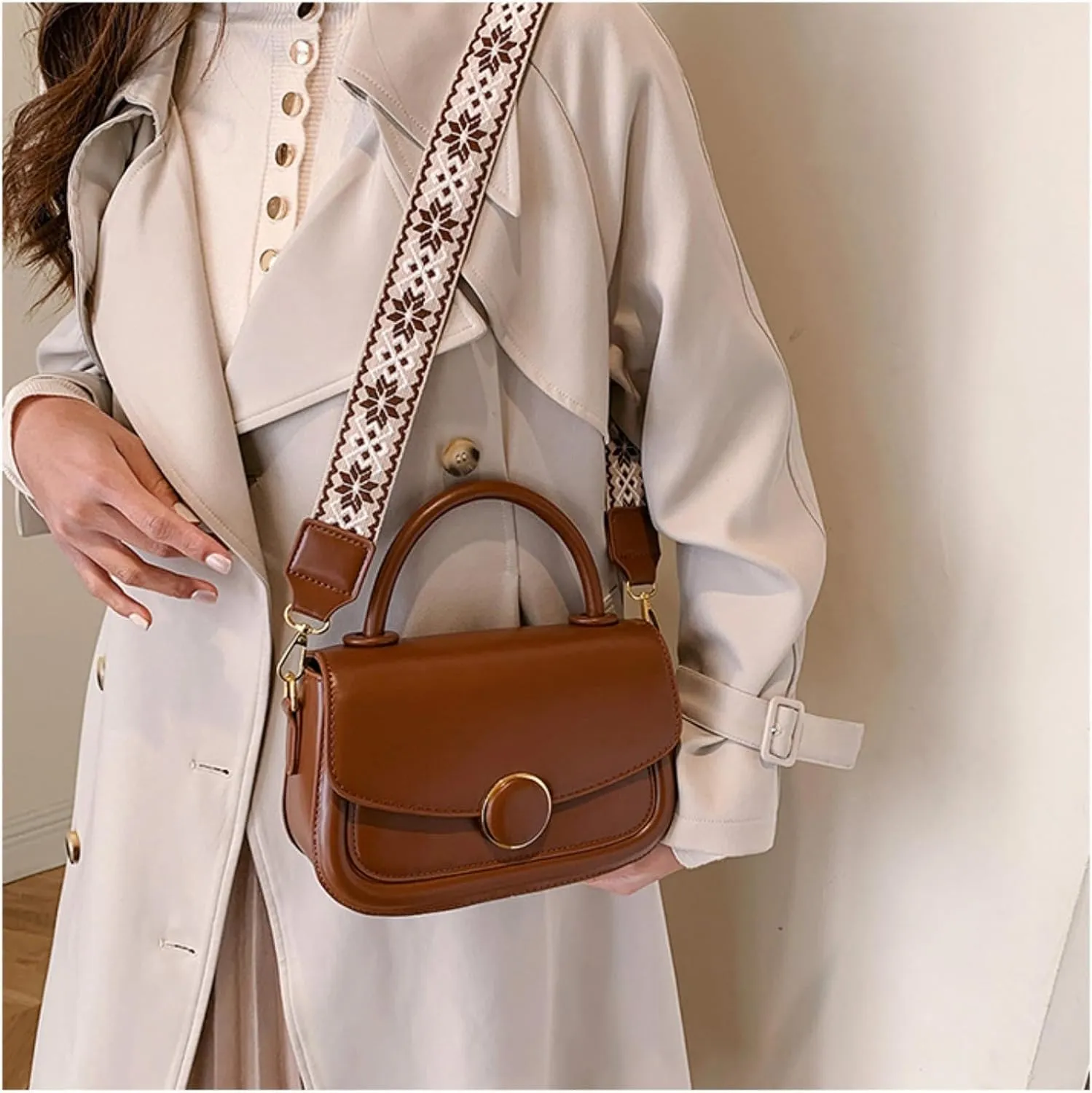 Womens Small Crossbody Bag Leather Shoulder Bag for Women Trendy Fashion Hobo Bag