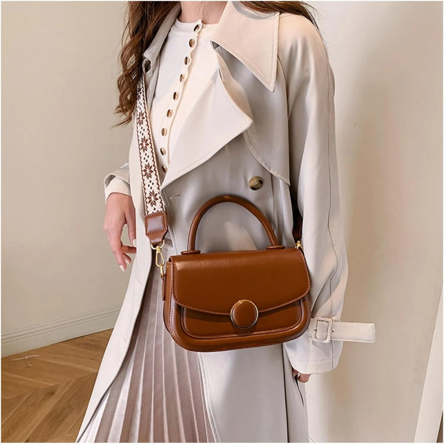Womens Small Crossbody Bag Leather Shoulder Bag for Women Trendy Fashion Hobo Bag