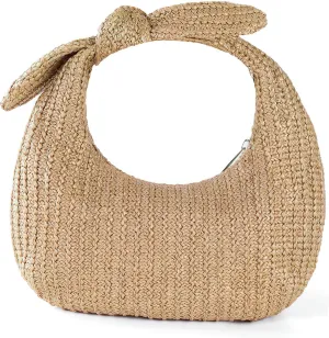 Woven Storage Bag for Women Portable Handbag with Bow Decor Versatile Tote for Beach Shopping and Travel Stylish Accessory for Everyday Use