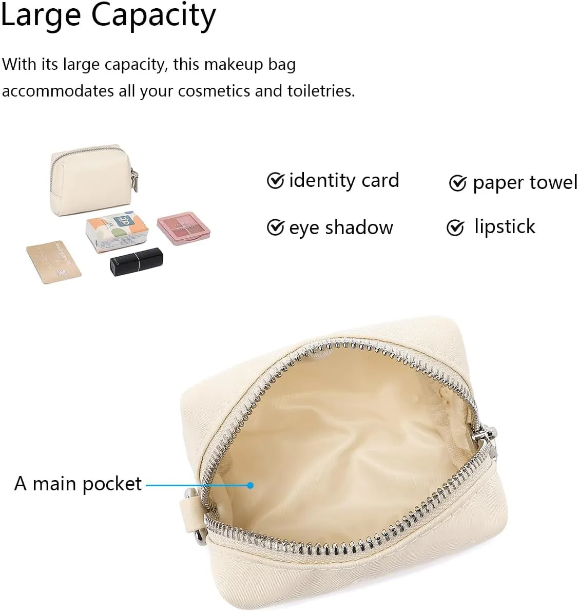 Wristband Bag for Women's Makeup nylon Small Wristlet Pouch Lightweight Stylish Convenient Storage Solution