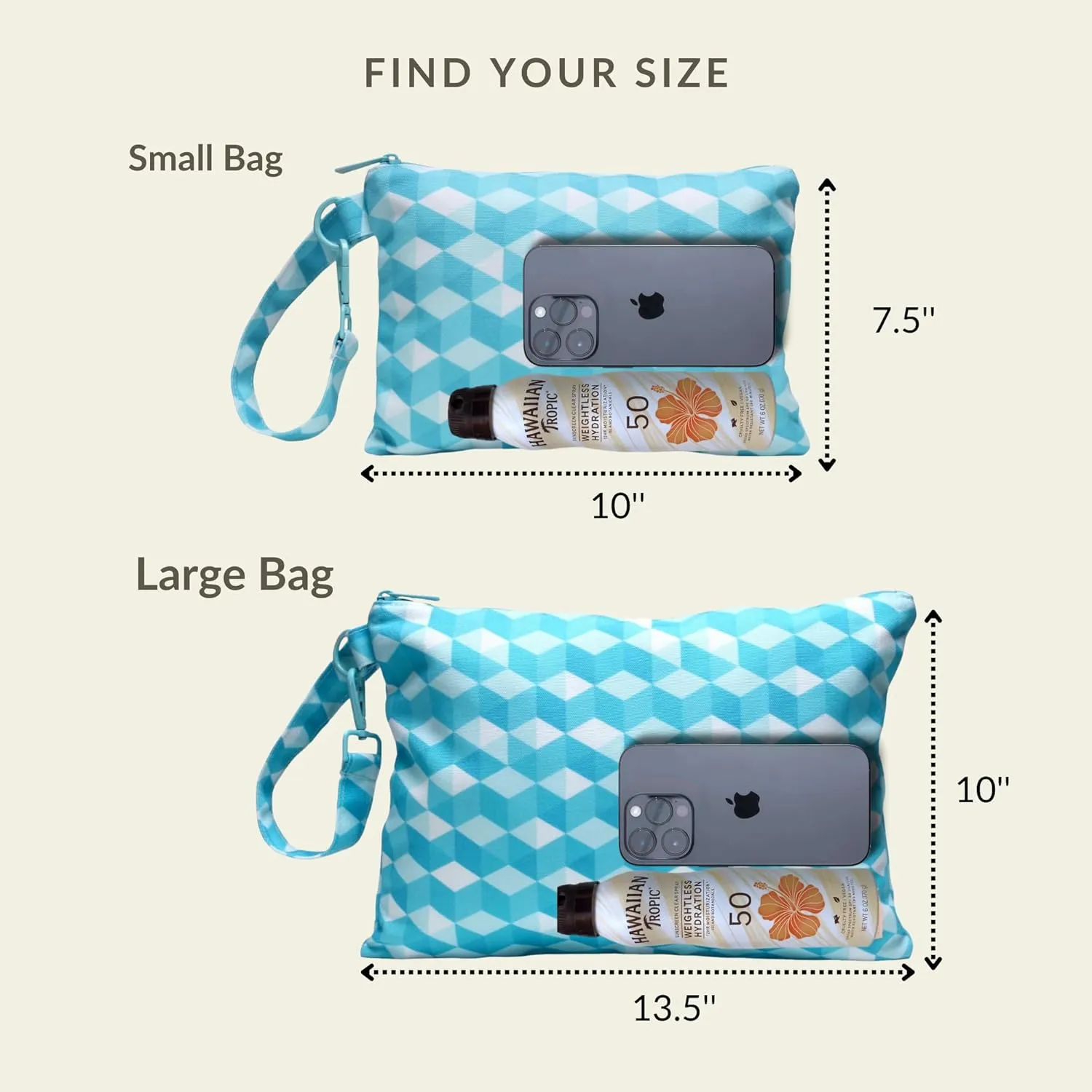 Wristlet Bag, Convenient Buckle Loop Strap, Ample Storage, Eco Fabric, Everyday Travel Vacation Accessory