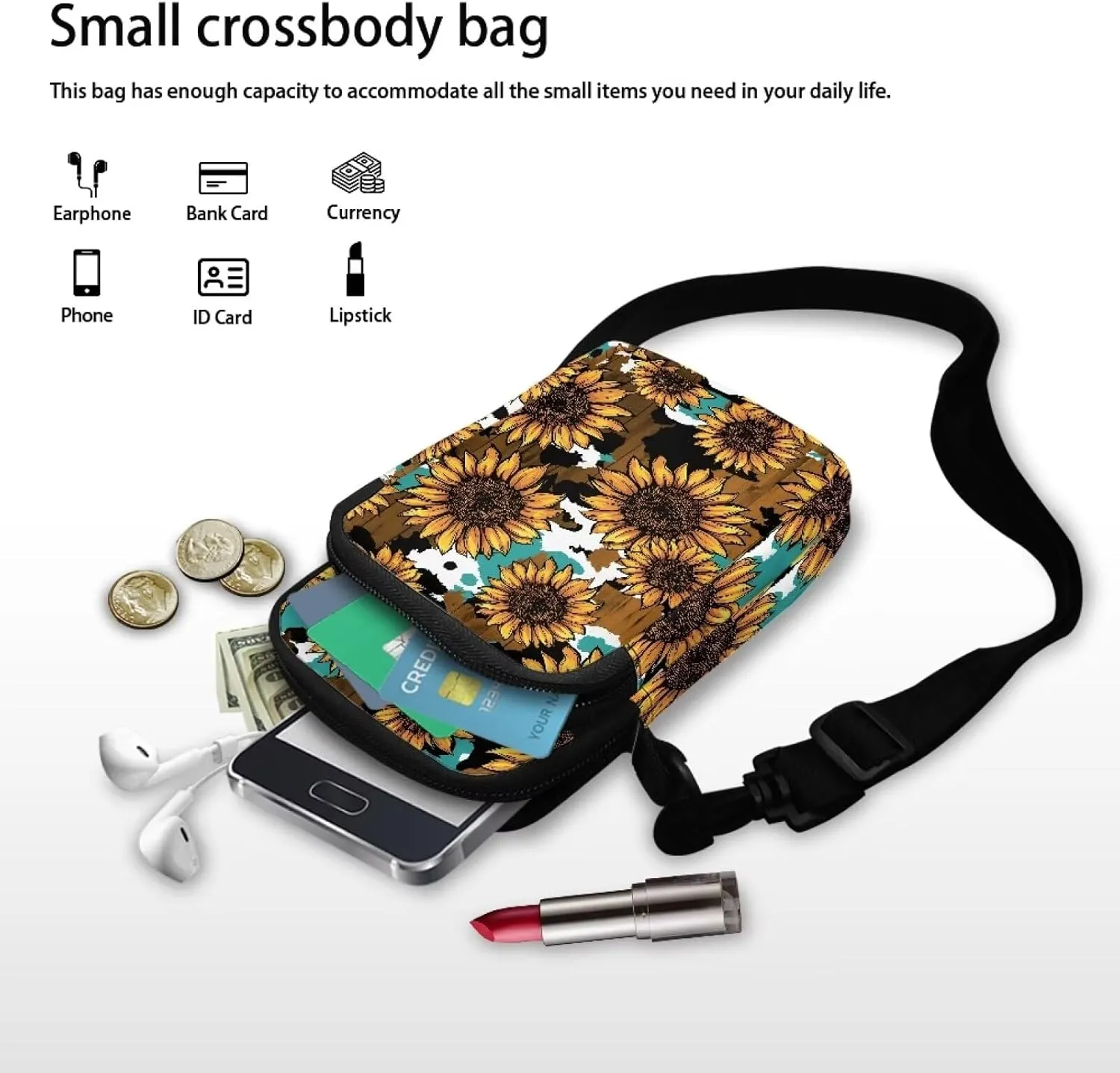 YEXIATODO Crossbody Bags for Women Small Sling Bag Purses Coin Purse Backpack Handbag Fanny Pack Wallet Bag