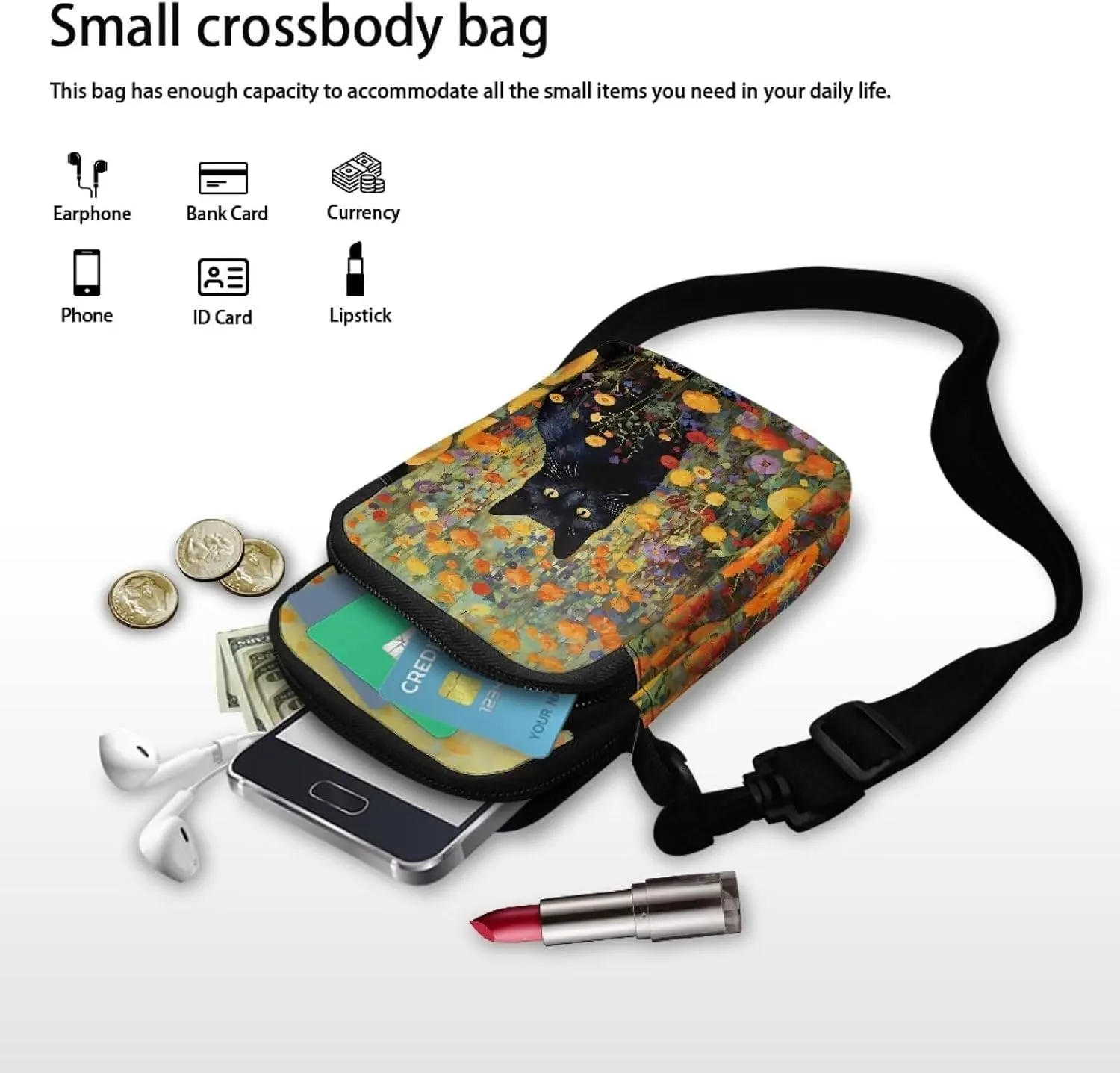 YEXIATODO Crossbody Bags for Women Small Sling Bag Purses Coin Purse Backpack Handbag Fanny Pack Wallet Bag
