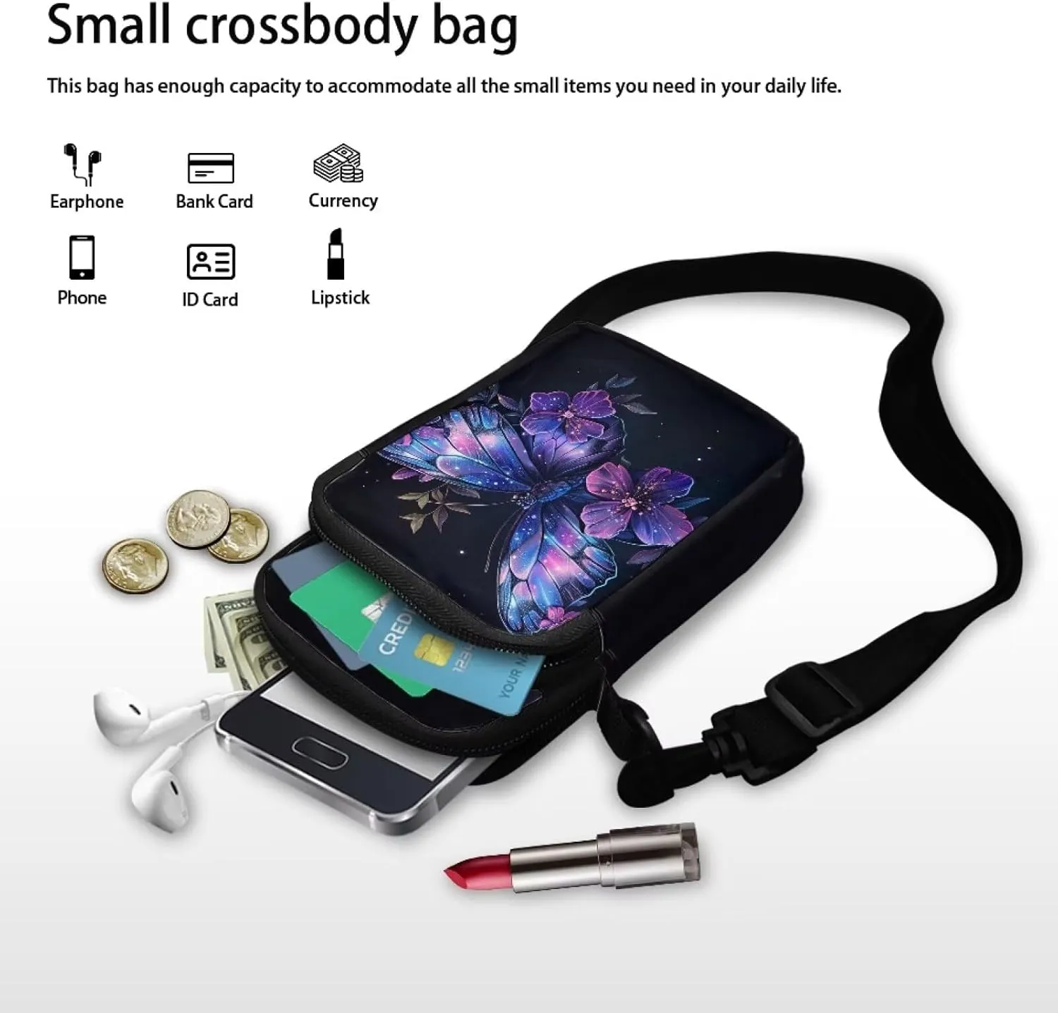 YEXIATODO Crossbody Bags for Women Small Sling Bag Purses Coin Purse Backpack Handbag Fanny Pack Wallet Bag