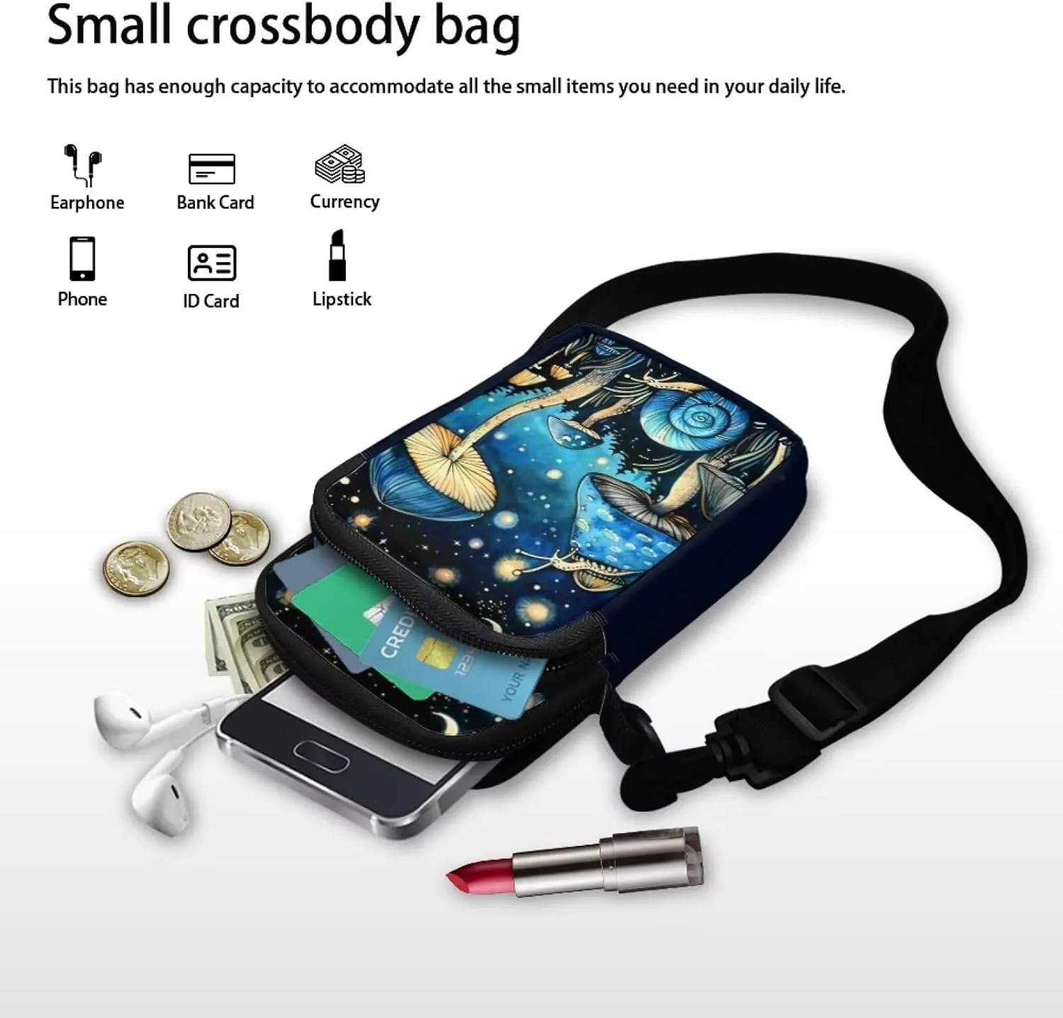 YEXIATODO Crossbody Bags for Women Small Sling Bag Purses Fanny Pack Wallet Bag Coin Purse Backpack Handbags
