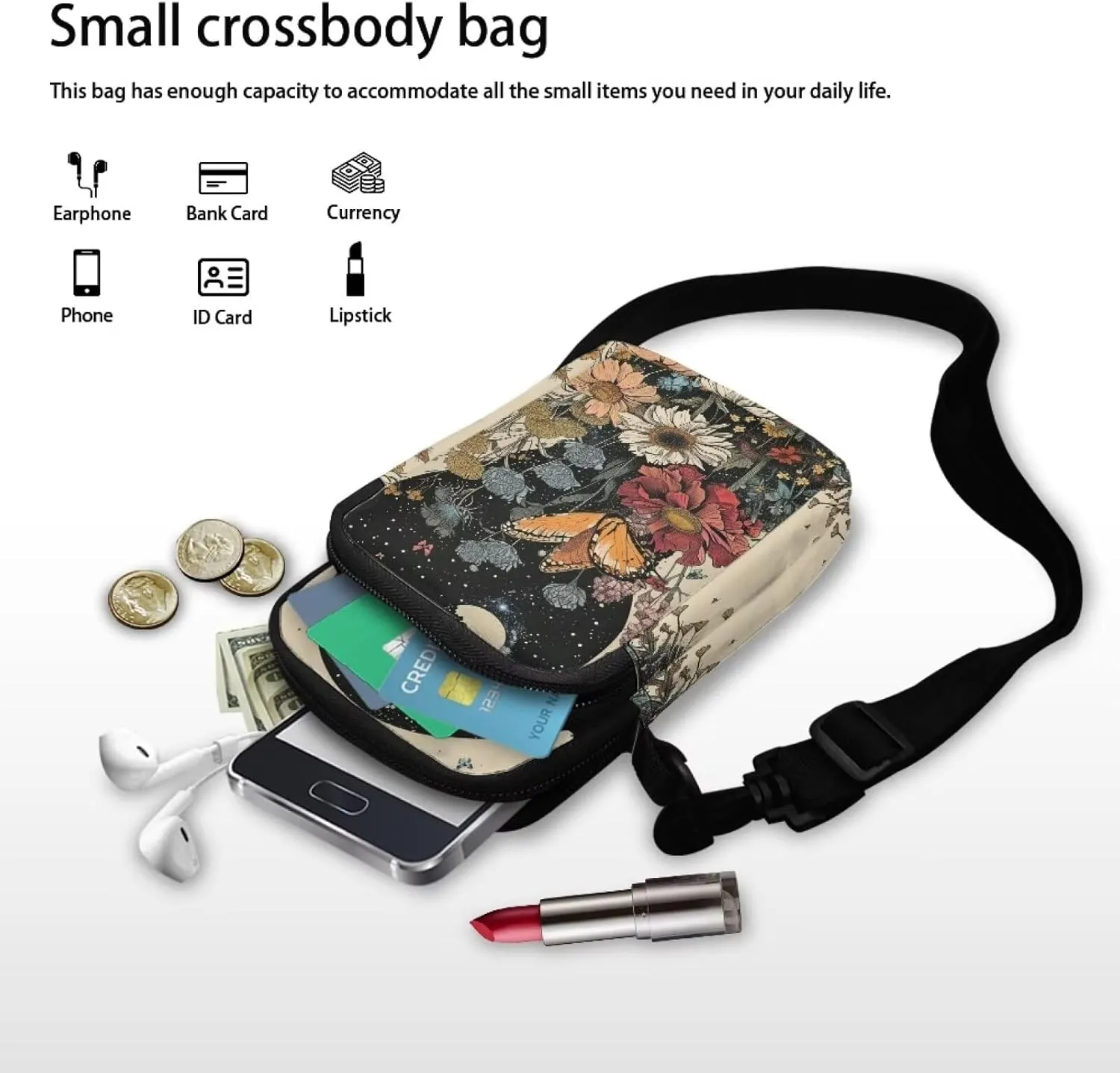 YEXIATODO Crossbody Bags for Women Small Sling Bag Purses Fanny Pack Wallet Bag Coin Purse Backpack Handbags